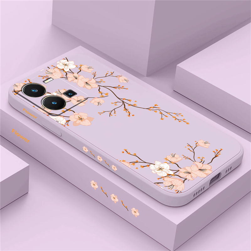 Vivo Y28 - Casing bunga bunga penutup lembut, casing