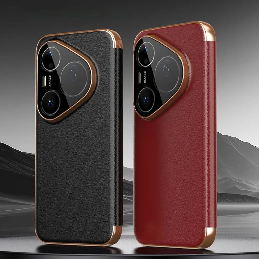 Huawei Pura 70 - Casing Ponsel Flip Jendela Pintar Kulit